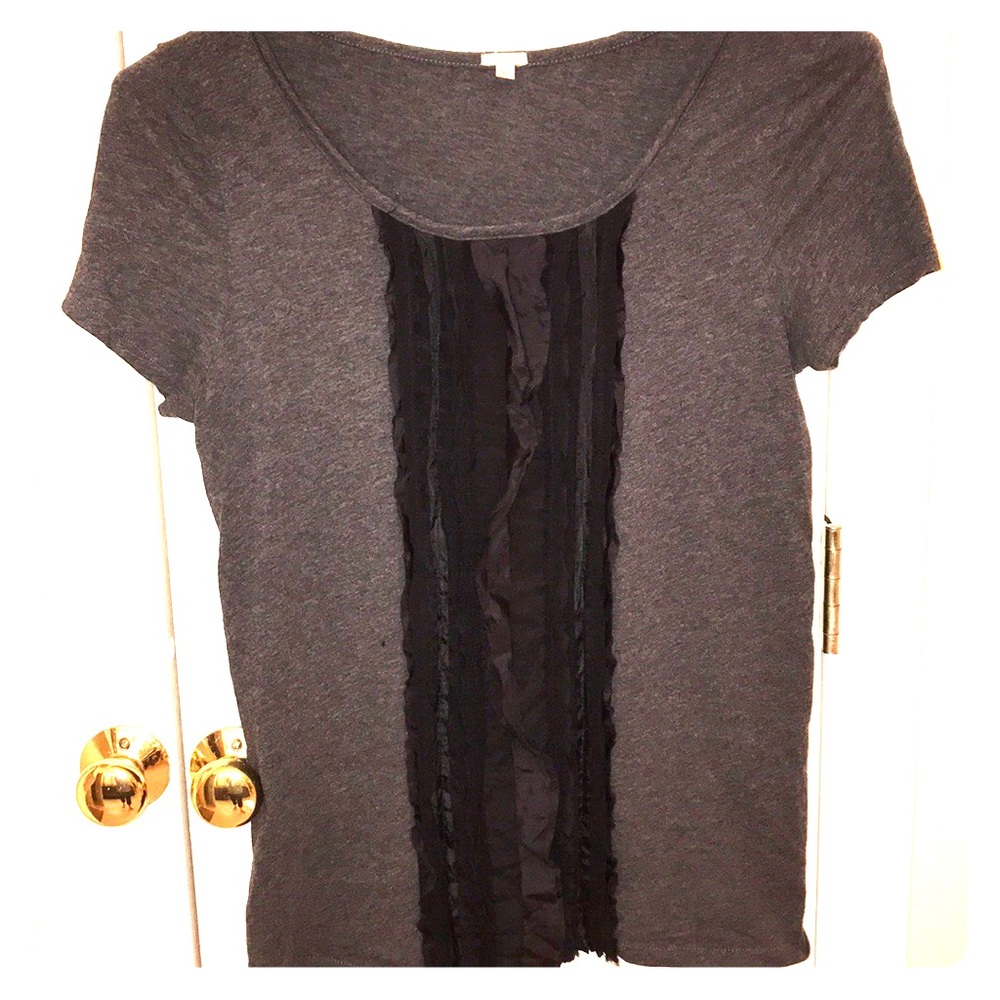 J Crew | Grey Tee with Black Ribbon size M